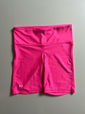 Under Armour Biker Compression Shorts, Pink, Size L